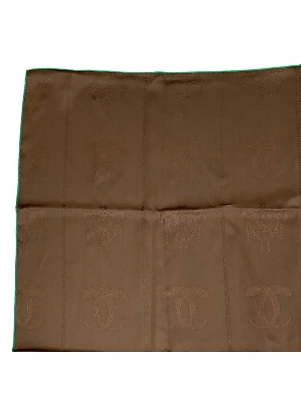 Cartier Must de Cartier Scarf Shawl Silk Brown Green